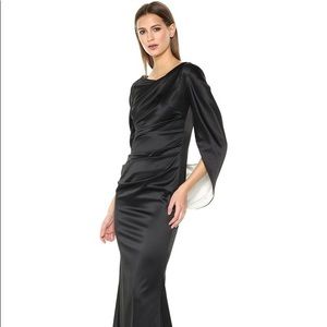 Nicole Miller Drape Back Sleeve Gown